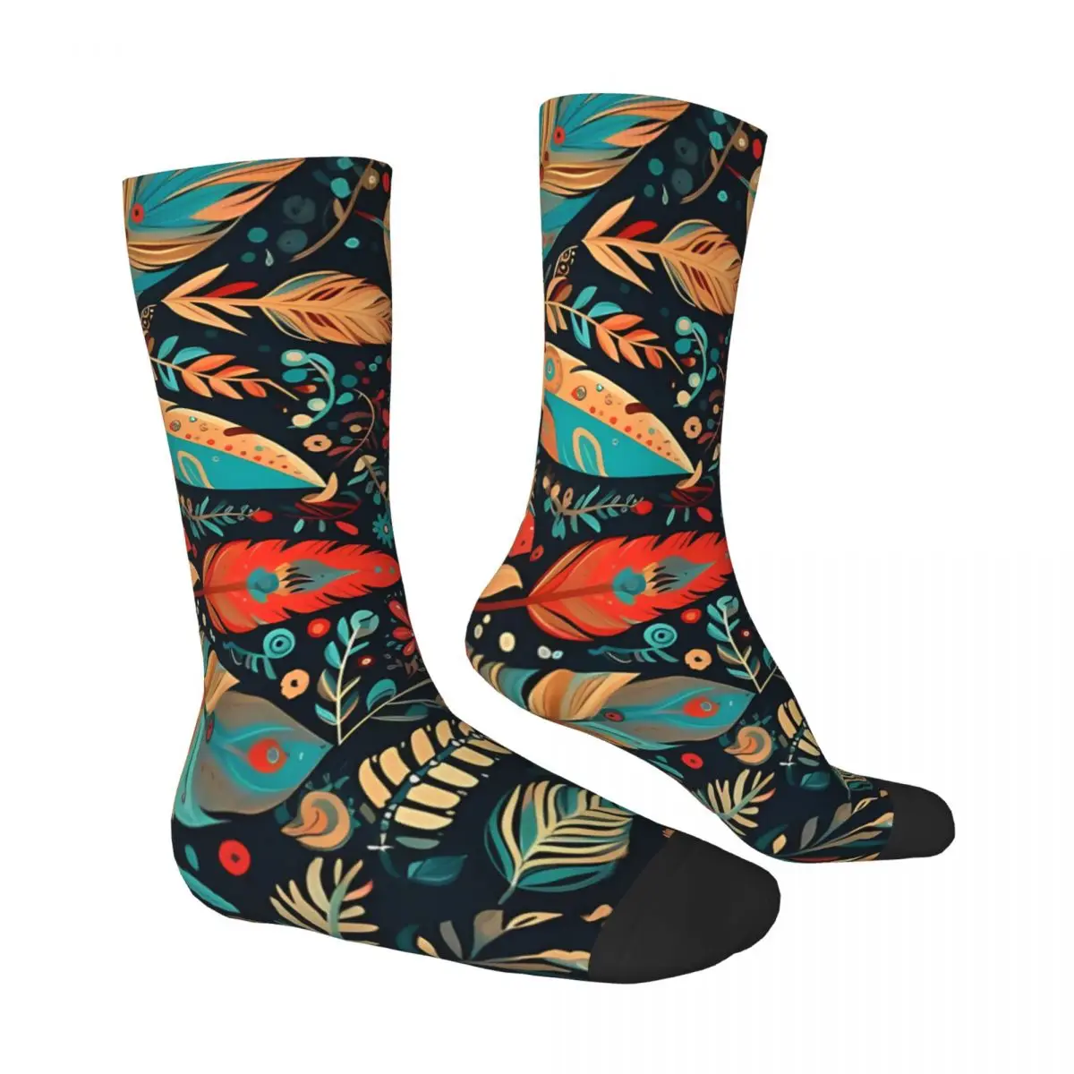 Indian Feathers Sock Printed Man Polyester