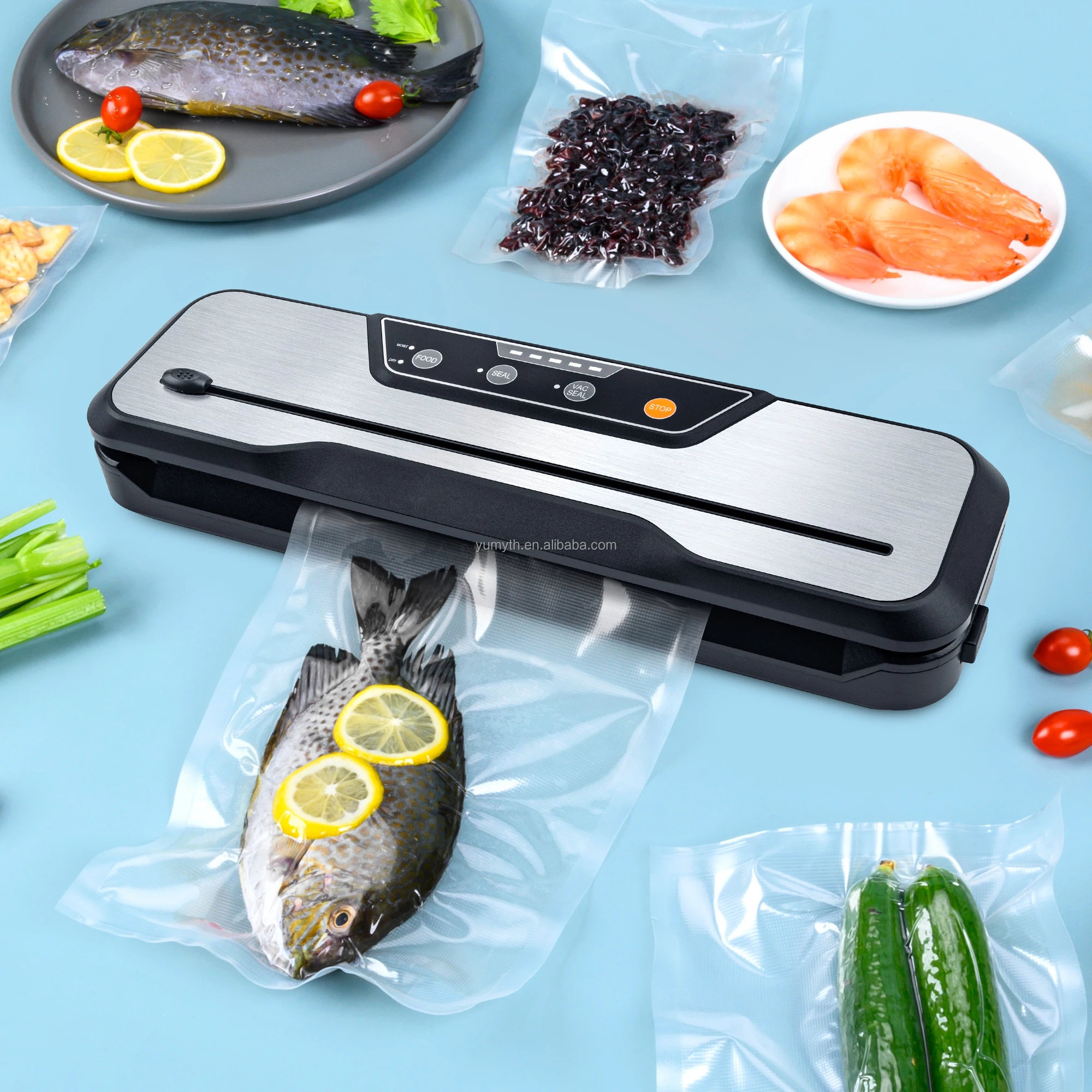 -80Kpa Suction Pump Wider Seal Bar Food Canister Vacuum Packing Sealer