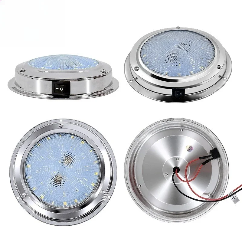 For yacht ceiling light 316 stainless steel shell IP65 waterproof cold white light RV LED roof light