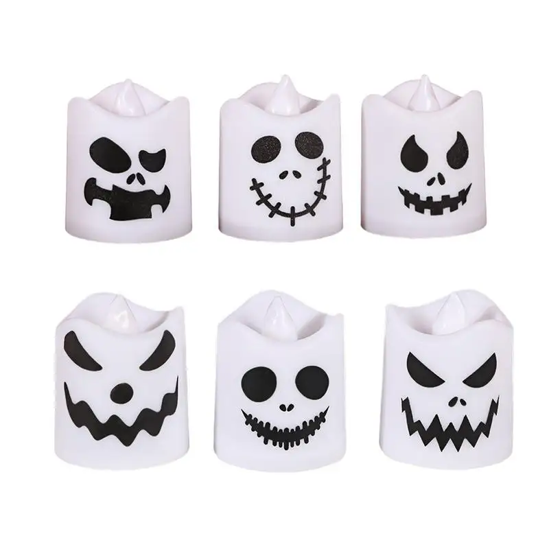 

6PCS Halloween Pumpkin Lights LED Electronic Candle Lights Halloween Horror Props Home Bar Haunted House Decoration Props