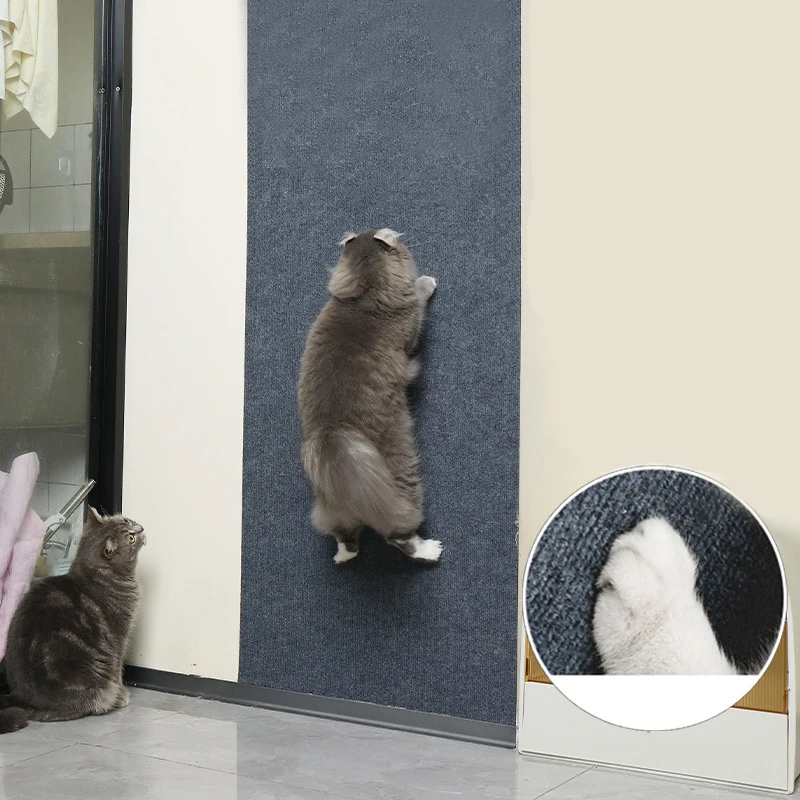 

New Cat Scratching Mat Carpet with Self-Adhesive Trimmable Cat Scratching Carpet Corner Wall Cat DIY Scratch Furniture Protector
