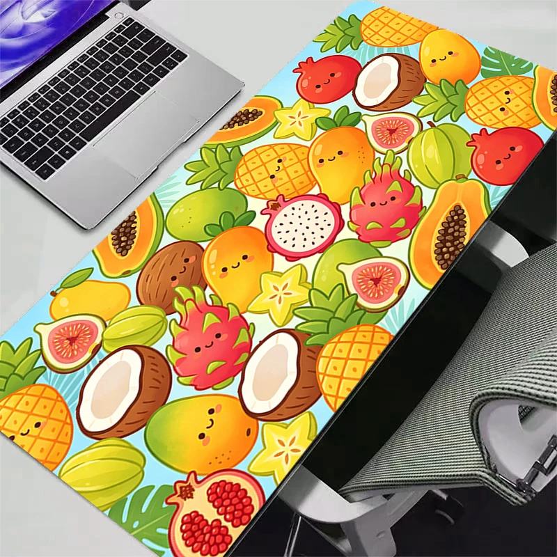 Mouse Pad Gaming Accessories PC Gamer alfombrilla xxl Computer rug Desk Mat Laptop Varmilo Keyboard Cartoon fruits Mousepad