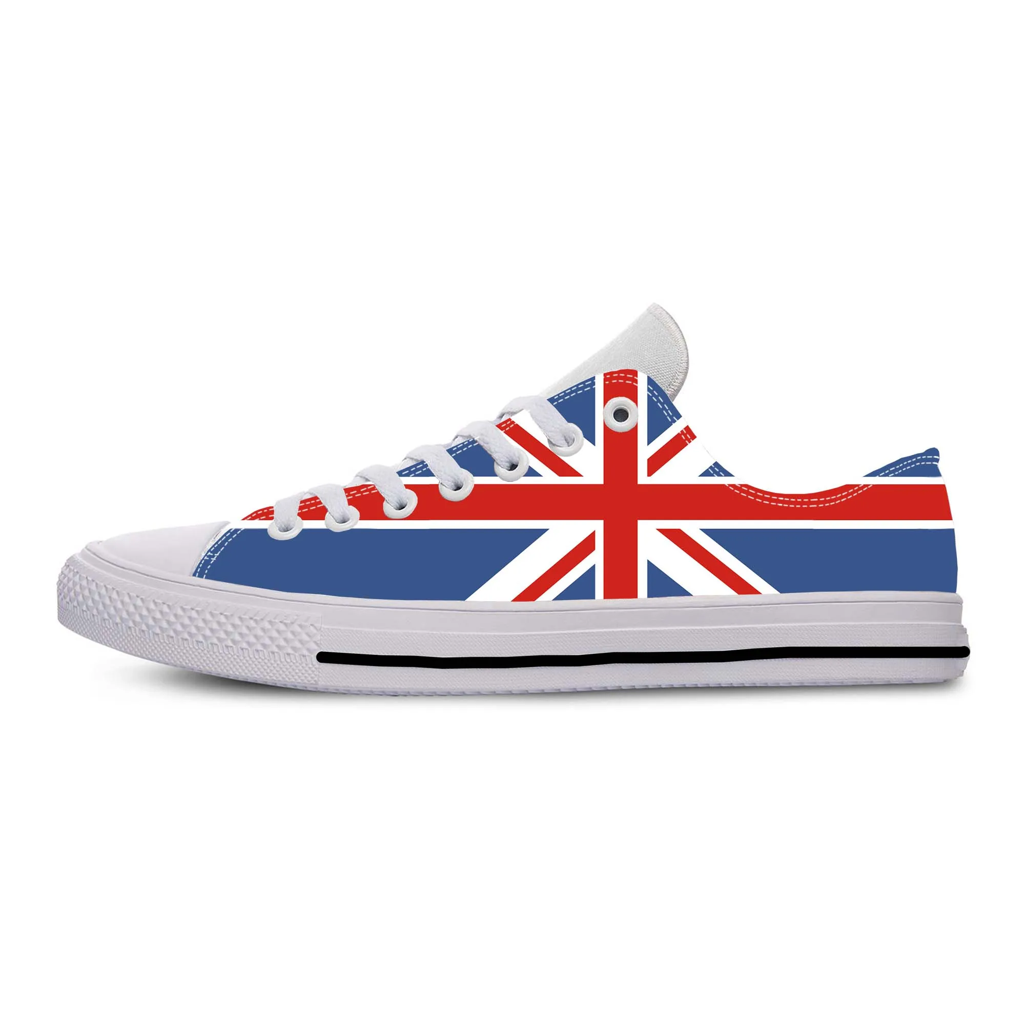 REINO UNIDO Inglaterra União Jack Britânico Grã-Bretanha Bandeira Pano Casual Sapatos Low Top Confortável Respirável Impressão 3D Homens Mulheres Sneakers