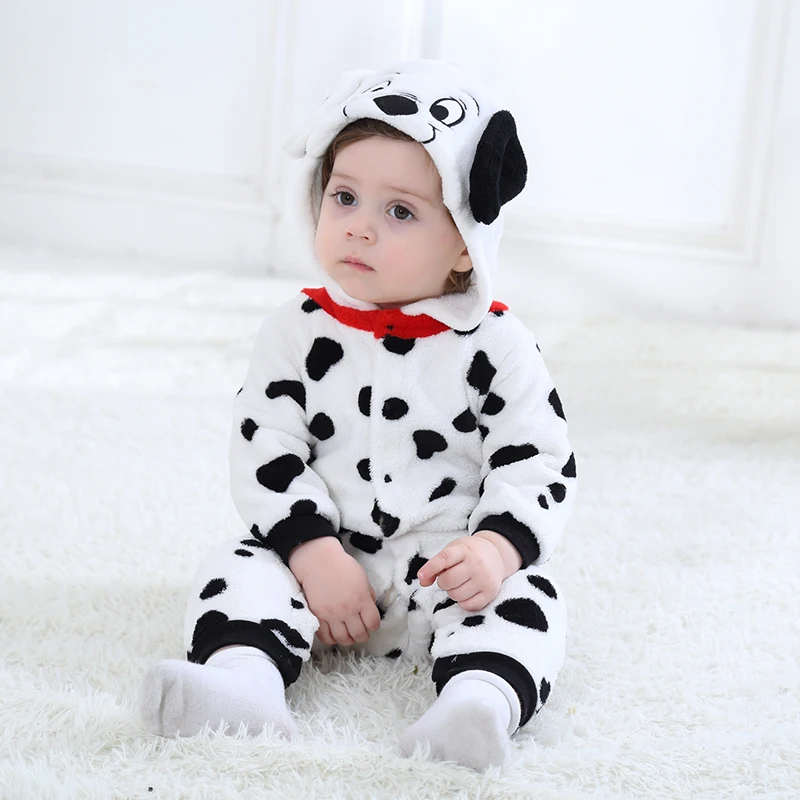 Cosplay Costume Baby Kigurumis Dalmatians Onesie Boys Girl Romper Clothes Halloween Dog Jumpsuit Newborn Winter Soft Coveralls