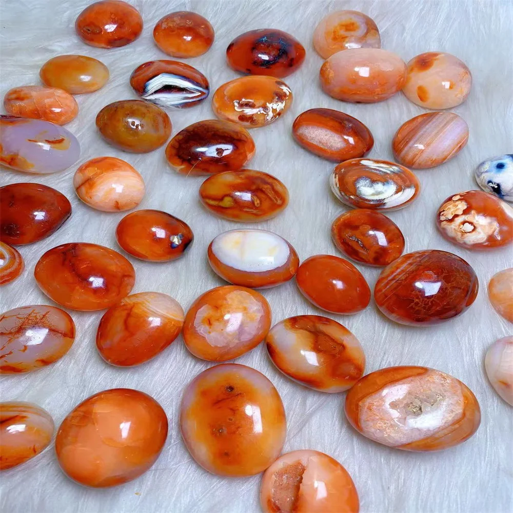 Natural Wholesale Healing Crystal High Quality Carnelian Palm Stone Red Agate Tumbled Gemstone Folk Crafts For Home Decoration