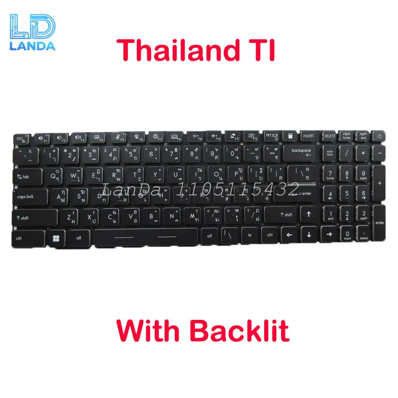 Monochrome Backlit FR GR RU Keyboard For MSI Creator 17-B11 Creator 17 B11UE B11UG B11UH MS-17M1 MS17M1 Black No Frame New