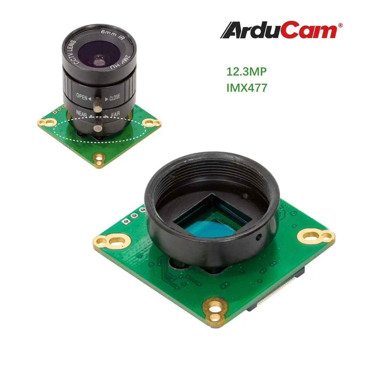 

Arducam High Quality Camera, 12.3MP 1/2.3 Inch IMX477 HQ Camera Module With 6mm CS-Mount Lens For Jetson Nano，Xavier NX