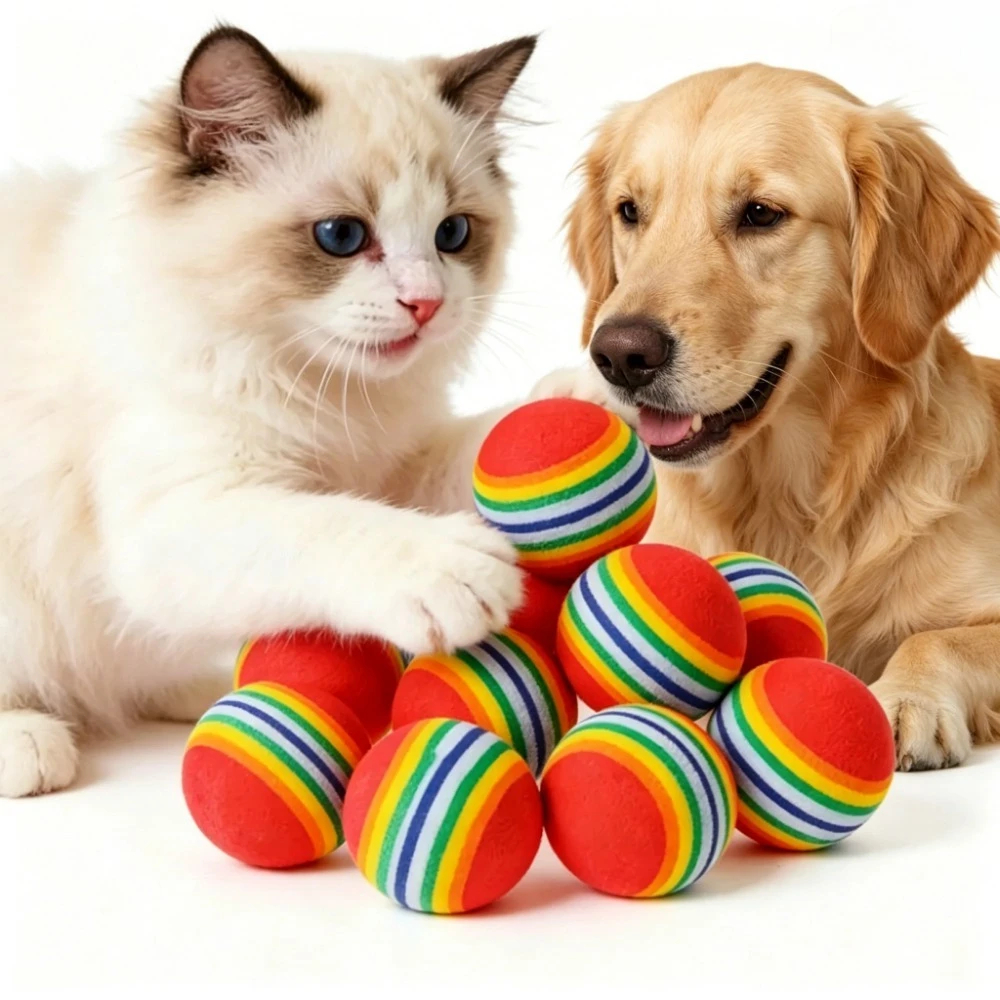 10 Pelotas de Juguete Interactivas con Sonido para Gatos, Pelotas para Masticar y Rascar, para Entrenamiento de Gatitos y Cachorros, Suministros para Mascotas