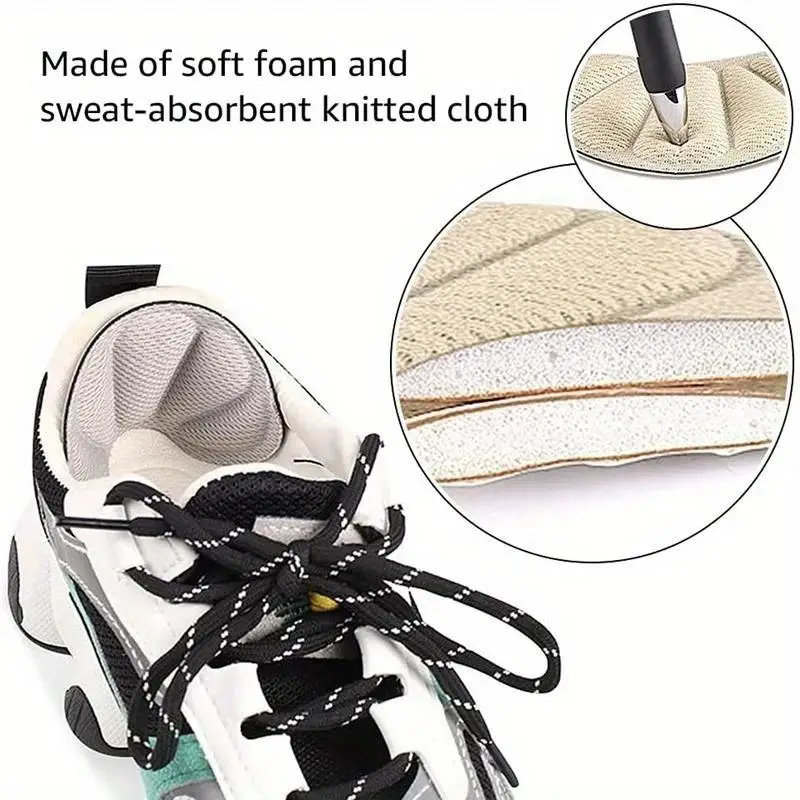 4Pairs Upgrad Heel Stickers Heels Grips for Women Men Anti Slip Heel Cushions Non Slip Inserts Pads Foot Care Protector