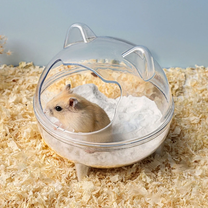 Transparent Hamster Sand Bath Container Spacious Pet Hamster Bathtub Provide Comfortable to Gerbils and Guinea Pigs