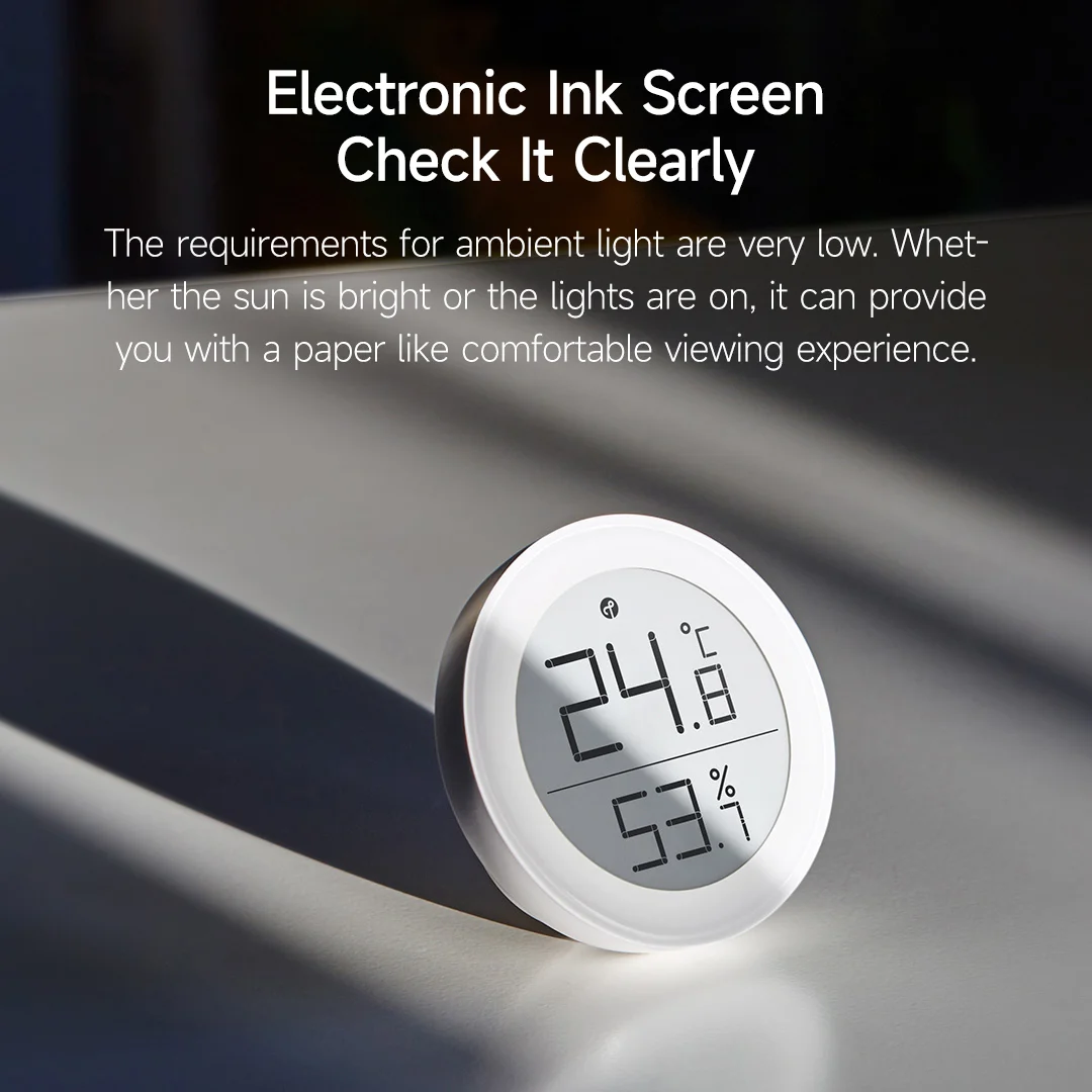 New Qingping Temperature Humidity Sensor T Version Thread/BLE Apple HomeKit High-precision Indoor E-Link INK Screen Thermometer