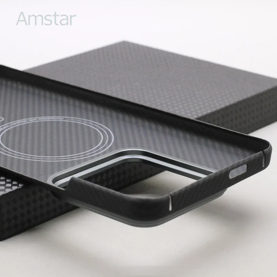 Amstar Multicolor Carbon Fiber Phone Case for Xiaomi 14 Pro 600D Ultra-thin Aramid Fiber Mi 14 Magnetic Cover Support Magsafe