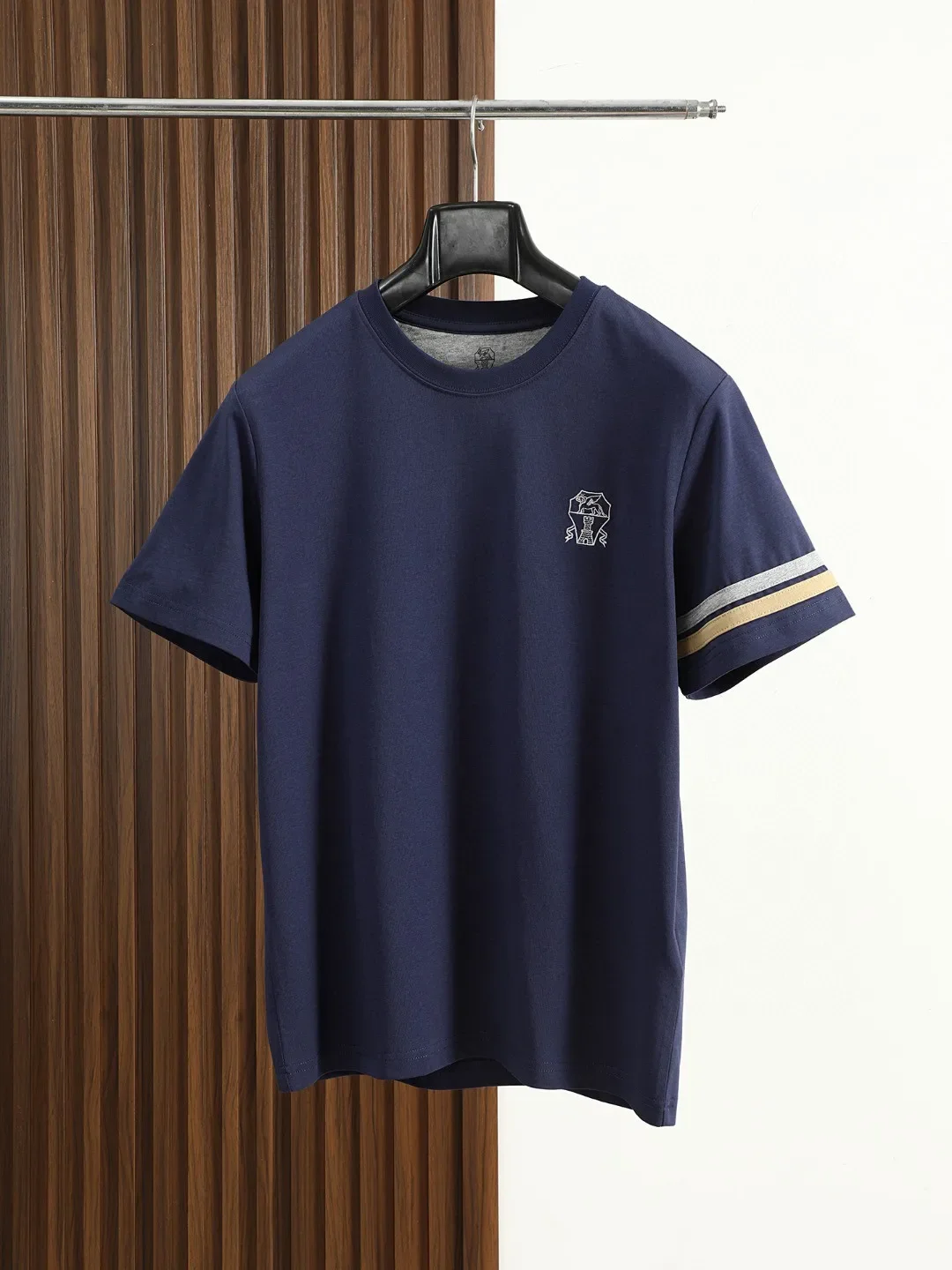 BILLIONAIRE SIJITONGDA High-quality New T-shirt Embroidered With Exquisite And Delicate Yarn, Pure Cotton Knitted Fabric,