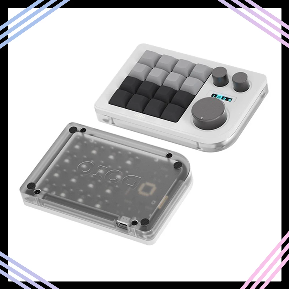 

DOIO KB16-01 Mechanical Keyboard Three Knobs RGB 16 Keys Mini Designer Keyboard Customization QMK VIA Keypad Gifts
