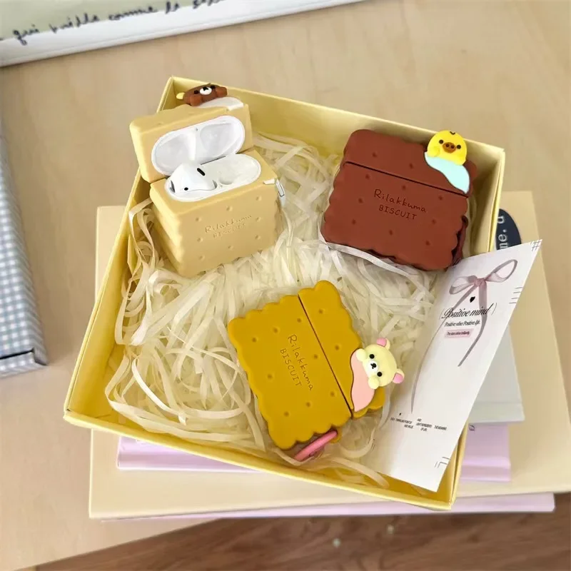 لطيف الدب الصغير البسكويت غطاء سماعة لابل AirPods 1/2 Pro Pro2 3 4 الإبداعية لطيف سيليكون الغطاء الواقي #2