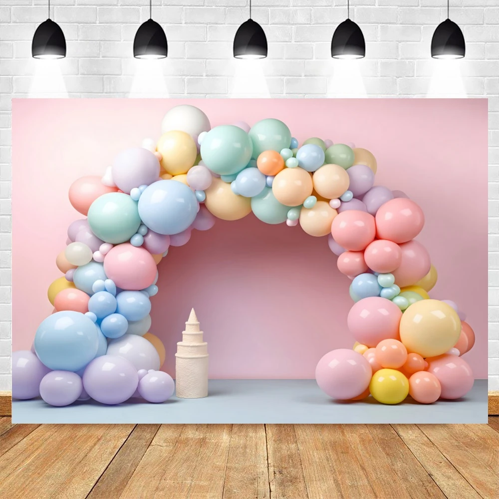 Newborn Baby Shower Backdrop for Girl Boy Kids Birthday Party Cake Smash Boho Balloon Photography Background Photo Studio Props