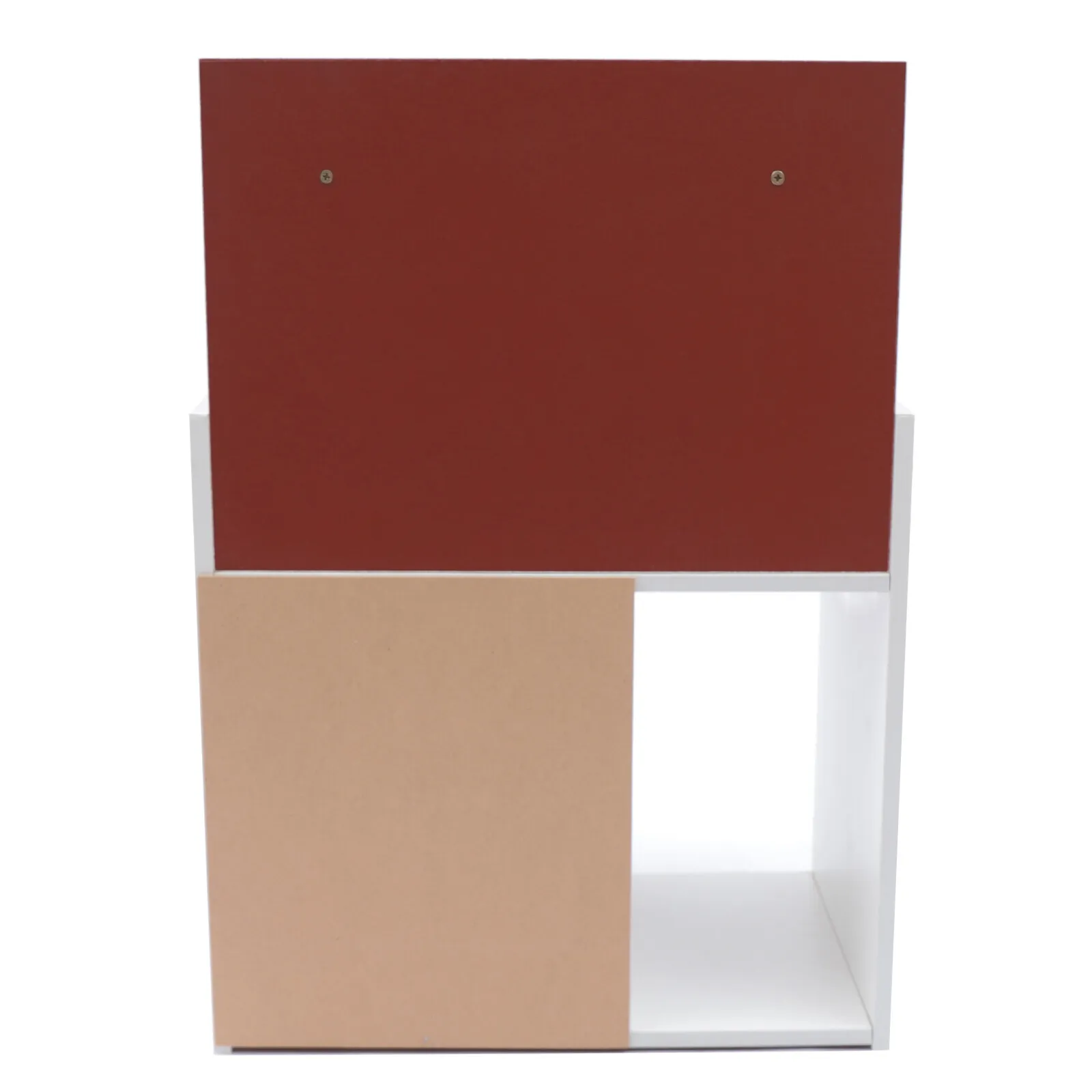 Meja Nakas MDF 2 Laci Putih, Lemari Penyimpanan Besar, Meja Samping Elegan untuk Pajangan dan Pengatur Barang