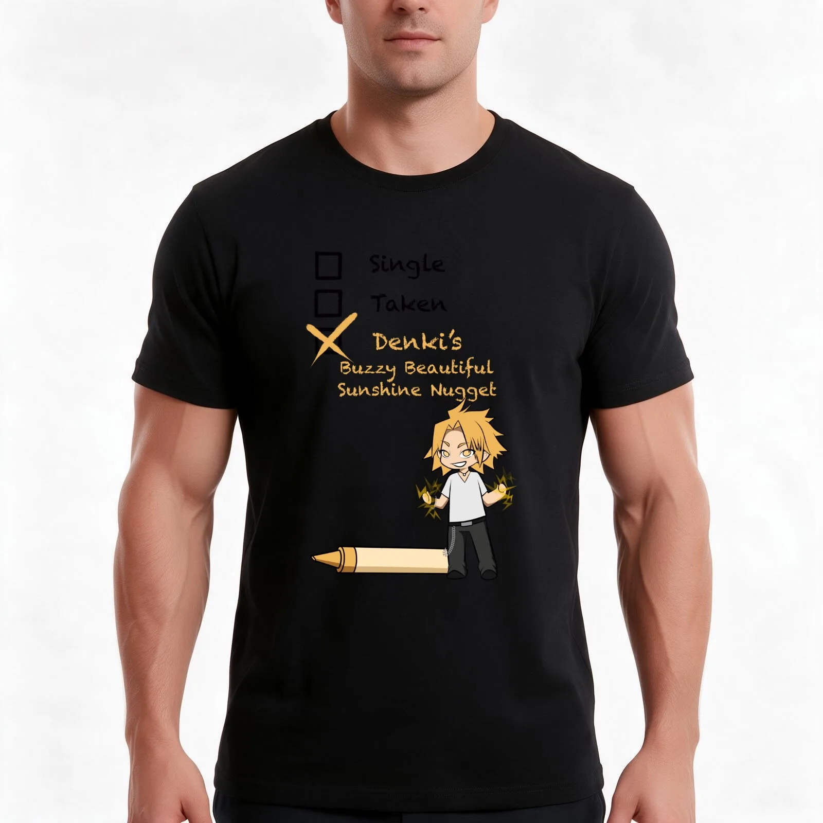 Denki’s Buzzy Beautiful Sunshine Nugget T-Shirt, Summer Casual Cotton Tee, Oversized Streetwear Tops, Vintage Graphic Print