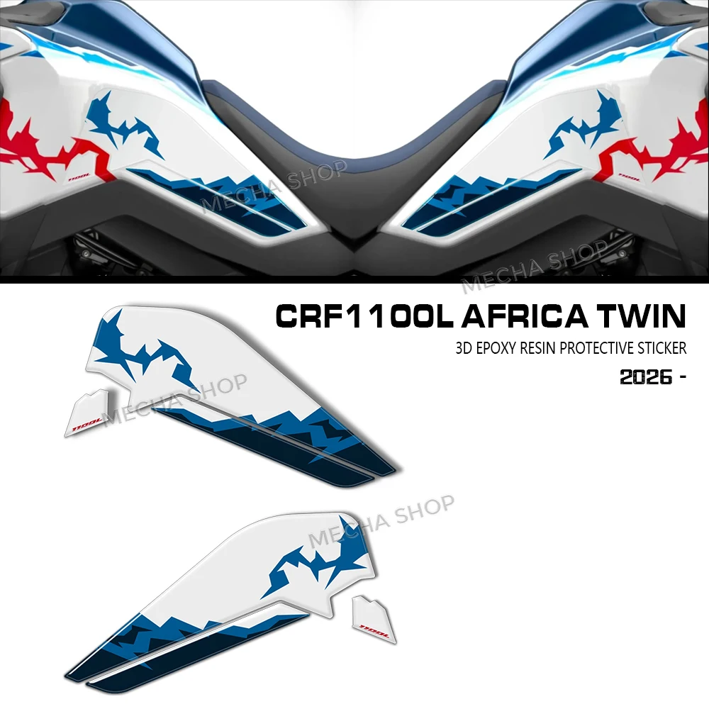 

For CRF 1100L Africa Twin Africa Twin 1100 2026 Tank Pad Motorcycle Accessories 3D Epoxy Resin Sticker Protection Kit