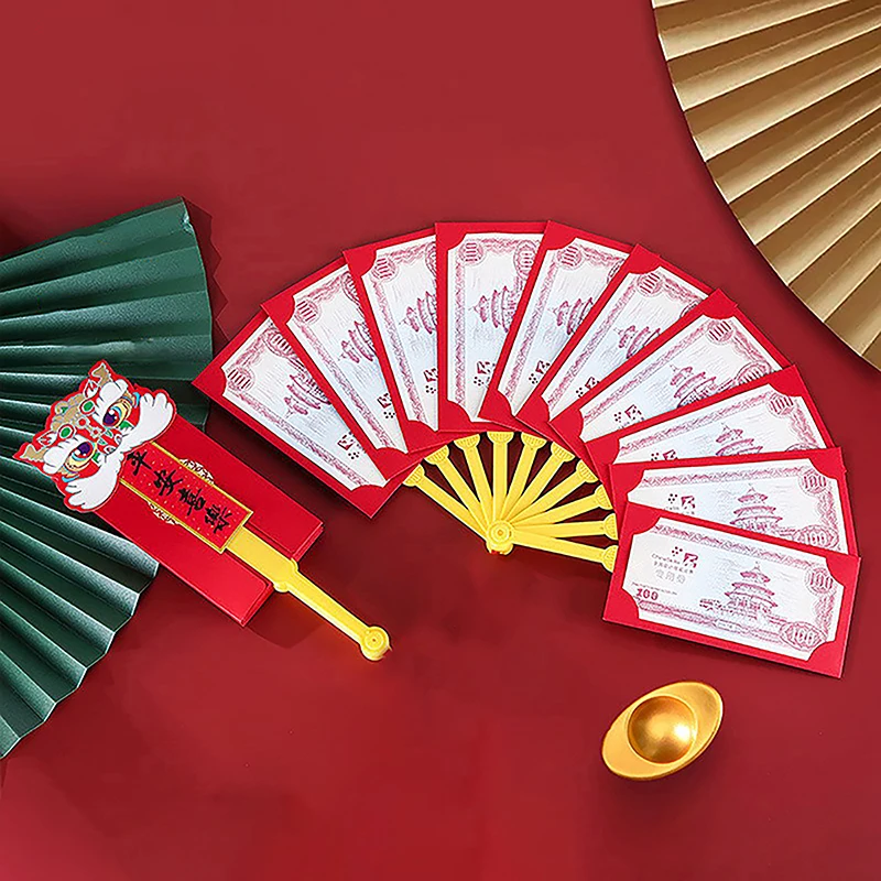 新しい年の赤い封筒,ファンの形,hongbao,春のフェスティバル,ラッキーなお金のポケット,ギフト,最高のwish,2024
