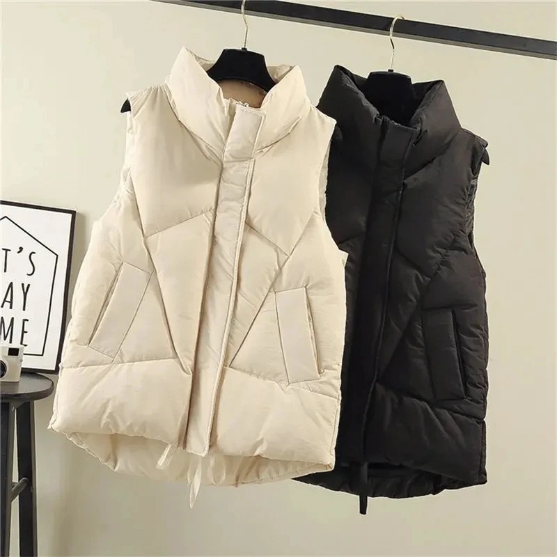 Autumn Winter Warm Cotton Vest Coat Women\'s Parkas Large Size Loose Waistcoat Vest Female Cotton Clothing Sleeveless Jacket Tops