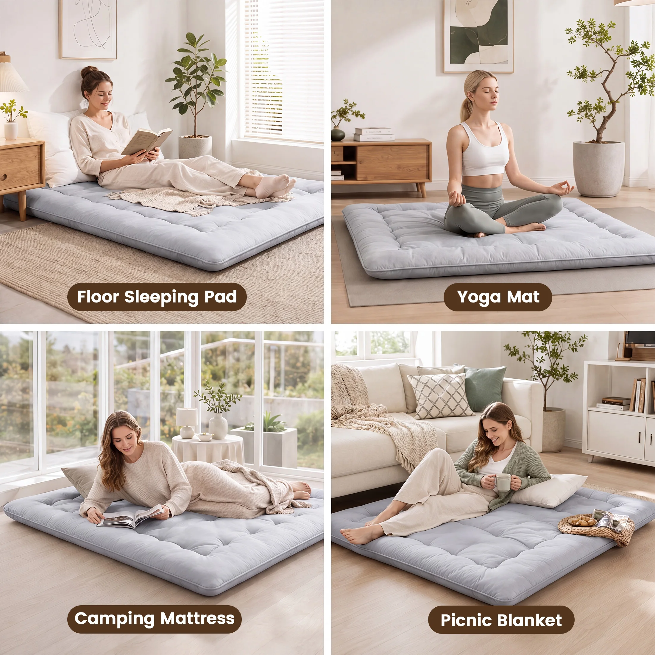 MCQ Foldable Tatami Floor Mattress Futon Mattress with Removable Washable Cover Soft Bed Topper Home Bedroom Furniture Mattress - view 6