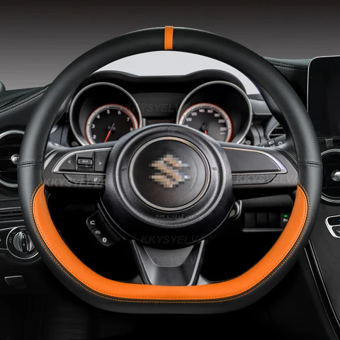 Кожаный чехол на руль D-образной формы для Suzuki Swift 2017-2022 — изображение продукта