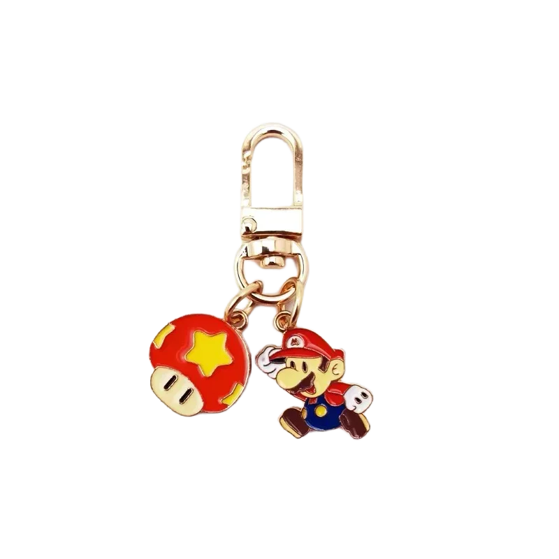 Cartoon Super Mario Bros Keychain Pendant for Man Women Anime Key Chain Accessories Child Bag Charm Decorations Car Key Charms