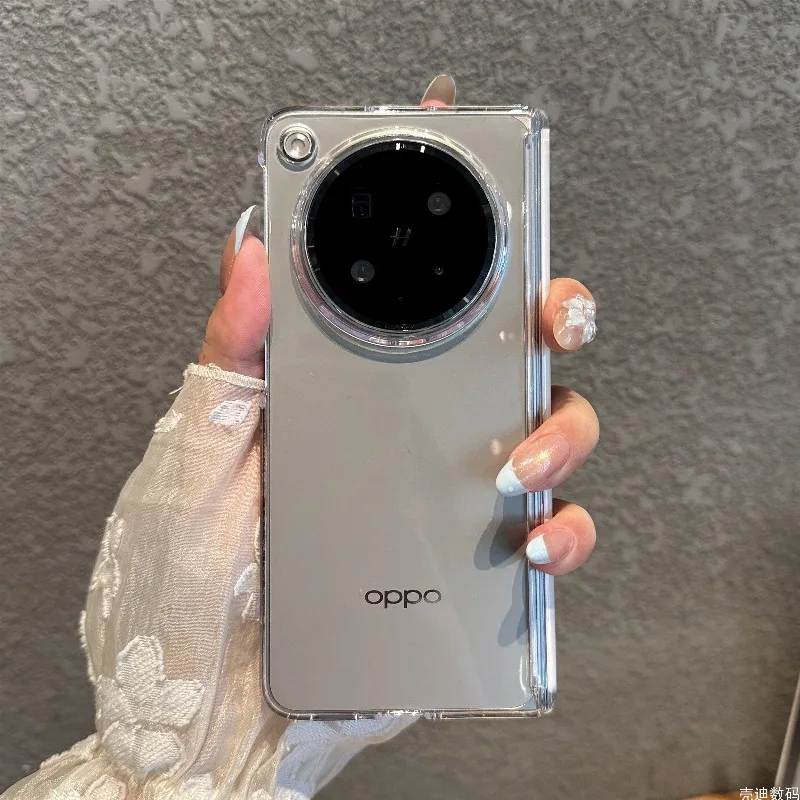 

For OPPO Find N6 FindN5 Case Fashion Transparent PC Hard Phone Back Cover Equipped With Central Hinge Protection Dustproof Shell