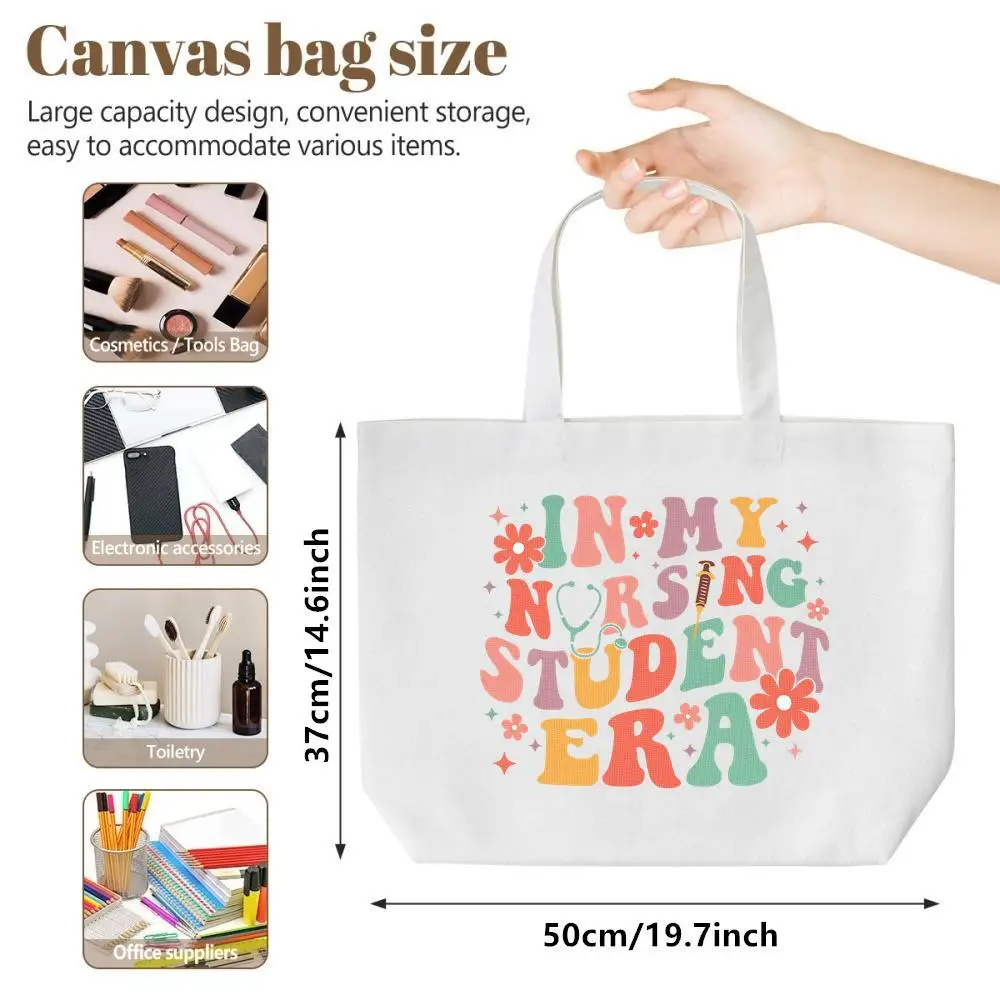 حقيبة حمل لطلاب التمريض. تصميم "في عصر التمريض" للكلية والعمل والبقالة.