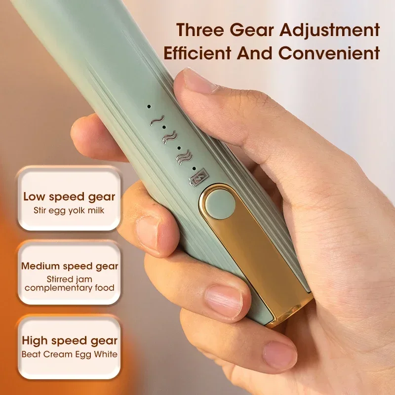 خلاط كهربائي منزلي متعدد الوظائف، خلاط يدوي لاسلكي، شحن USB، خلاط خلط دقيق البيض المحمول