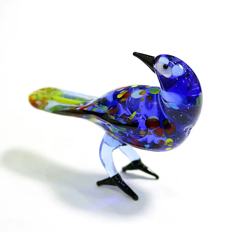 

Murano Glass Bird Figurine Cute Animal Statue Small Ornament Home Table Decor Collectible Unique Christmas New Year Holiday Gift