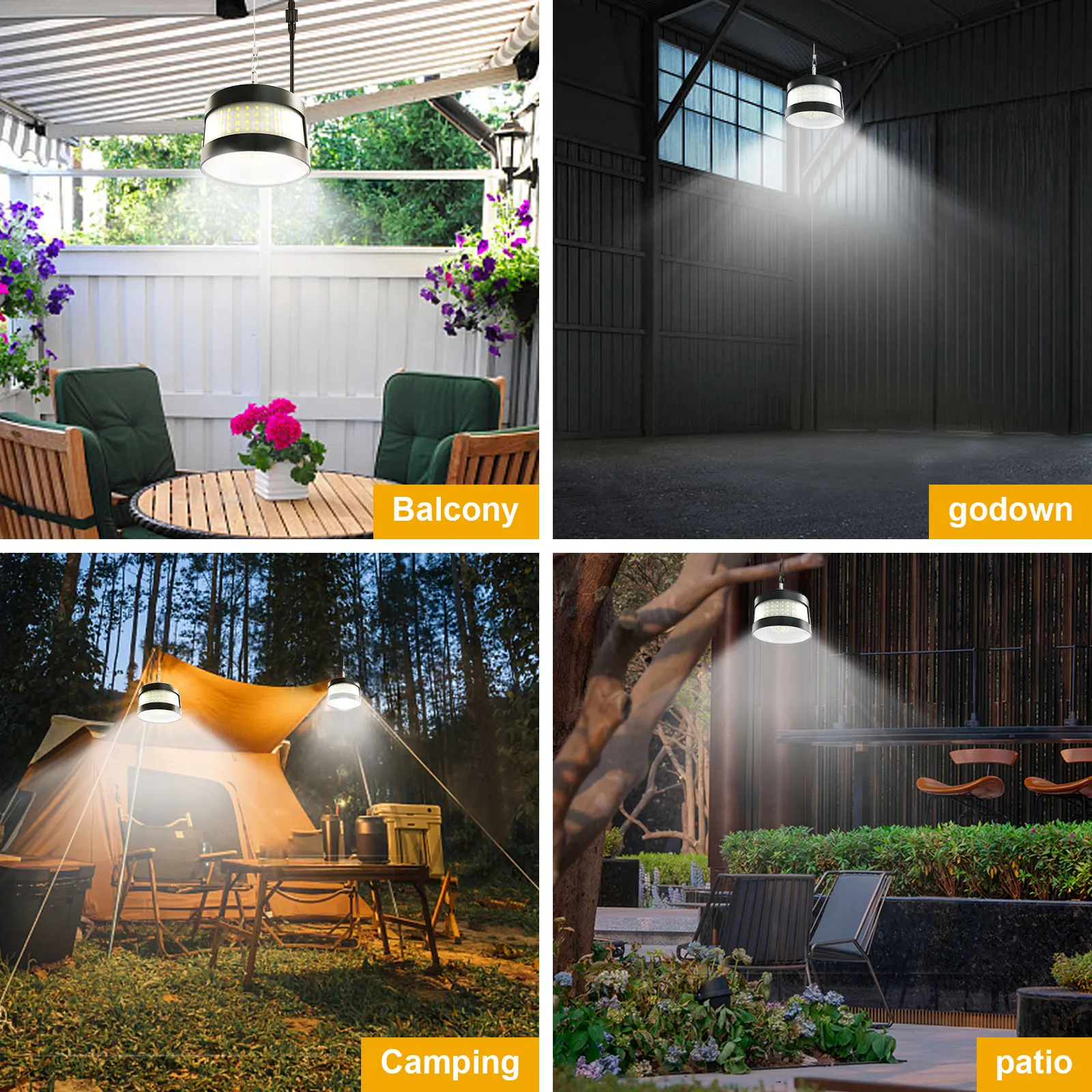 160 LED Solar Light Waterproof Dusk to Dawn Powered Patio Split Pendant for Garden Garage Sensor Solar Security Flood Lights