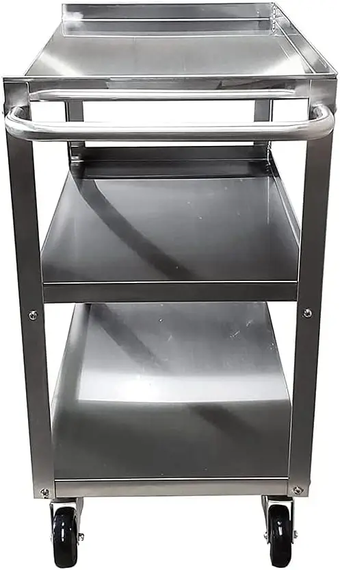 Carrito comercial de acero inoxidable para cocina, 3 estantes, 24 "x 15" x 33"