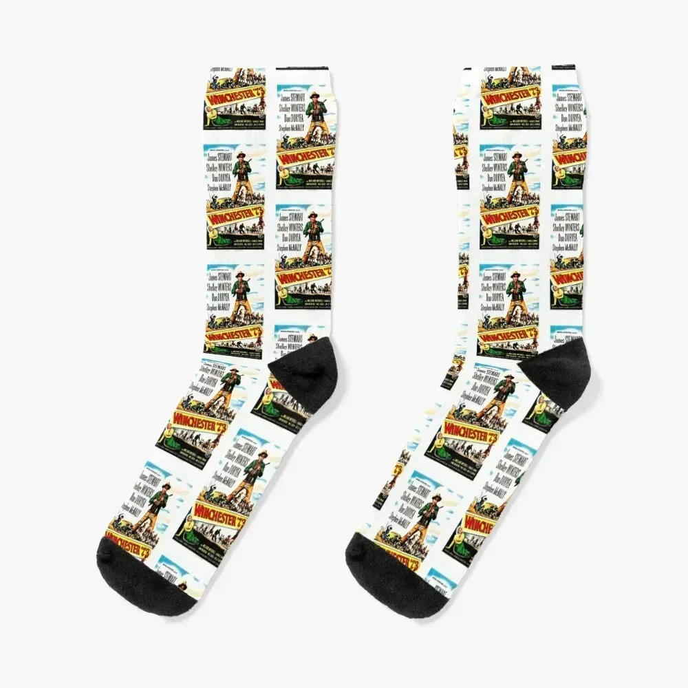 

Winchester '73 (1950) Movie Poster Socks funny gift gym hiking winter thermal Luxury Woman Socks Men's