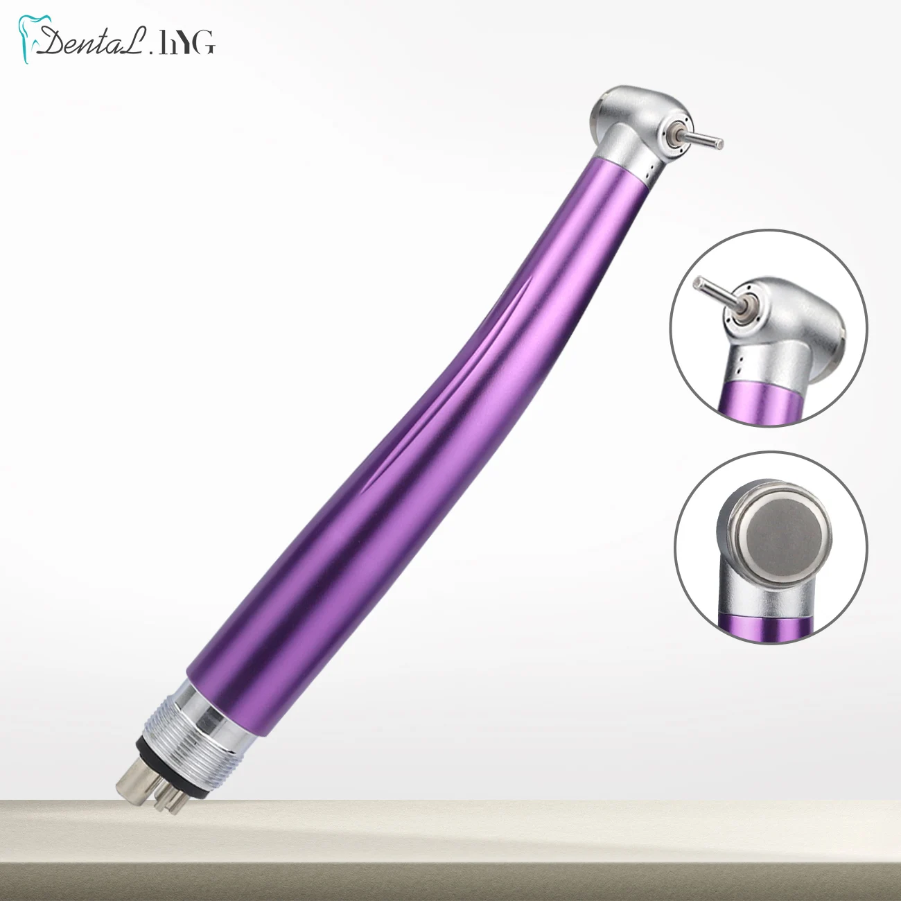 DENTAL High Speed Handpiece Standard Push Button Single Water Spray 2/4 Holes Optional Purple Color