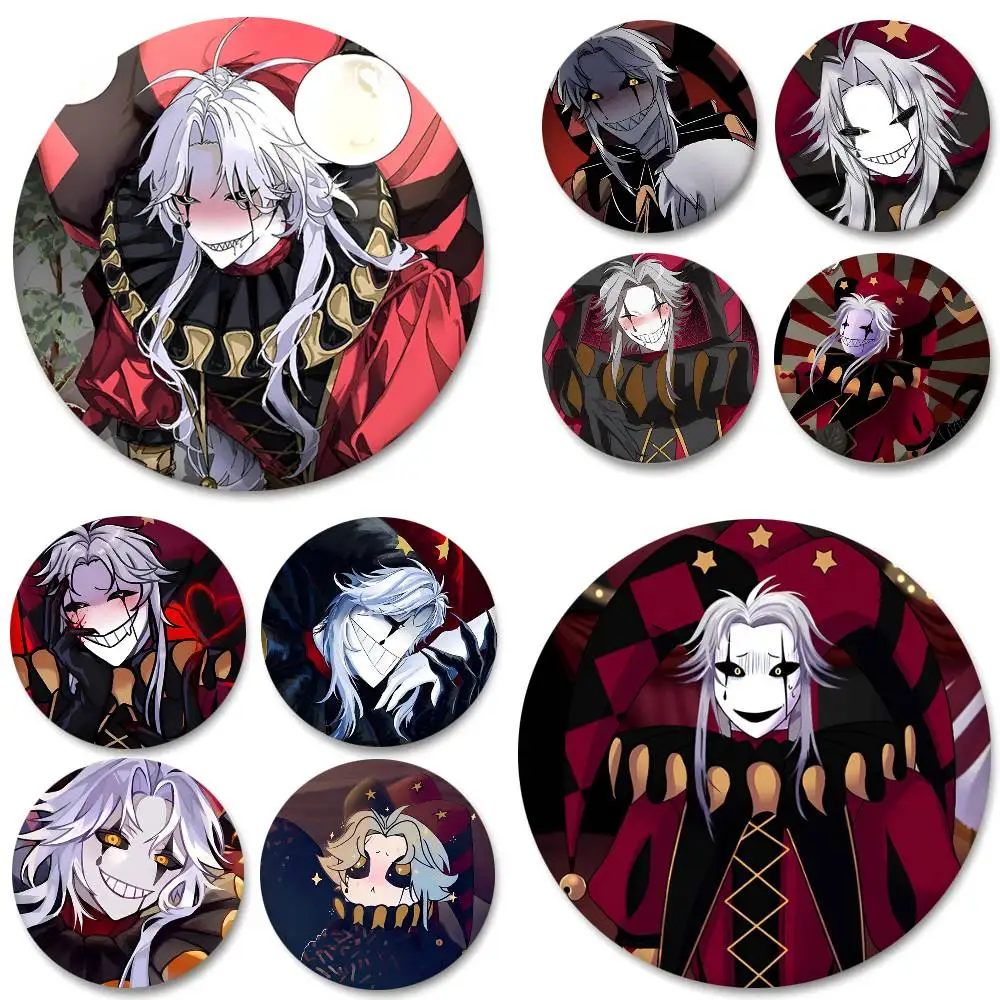 Freakish Pierrot Circus Bash Round Badge Creative Brooch Clothing Backpack Accessories Lapel Pin