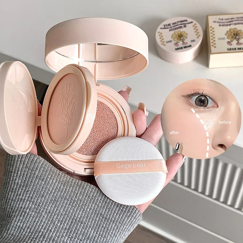 ゲゲベア ナチュラルコンシーラークッションパウダーセット、ニキビやクマをカバーするクリーミーなテクスチャー、ナチュラルなメイクアップルック