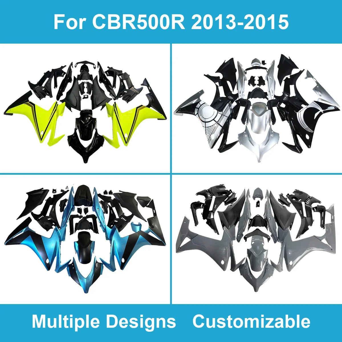 For CBR500R 2013 2014 2015 Painted Fairing Kit Injection Molded ABS Motorcycle Fairings Bodywork Cowl Panels Full Set CBR 500R
