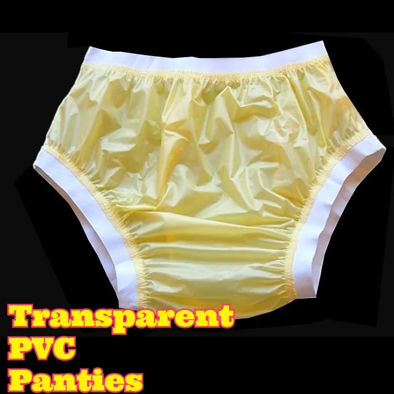 Adult Wide Waist PVC Transparent Panties Plastic Pants Sexy Unique Style Comfortable Breathable Non Slip Elastic Soft Durable