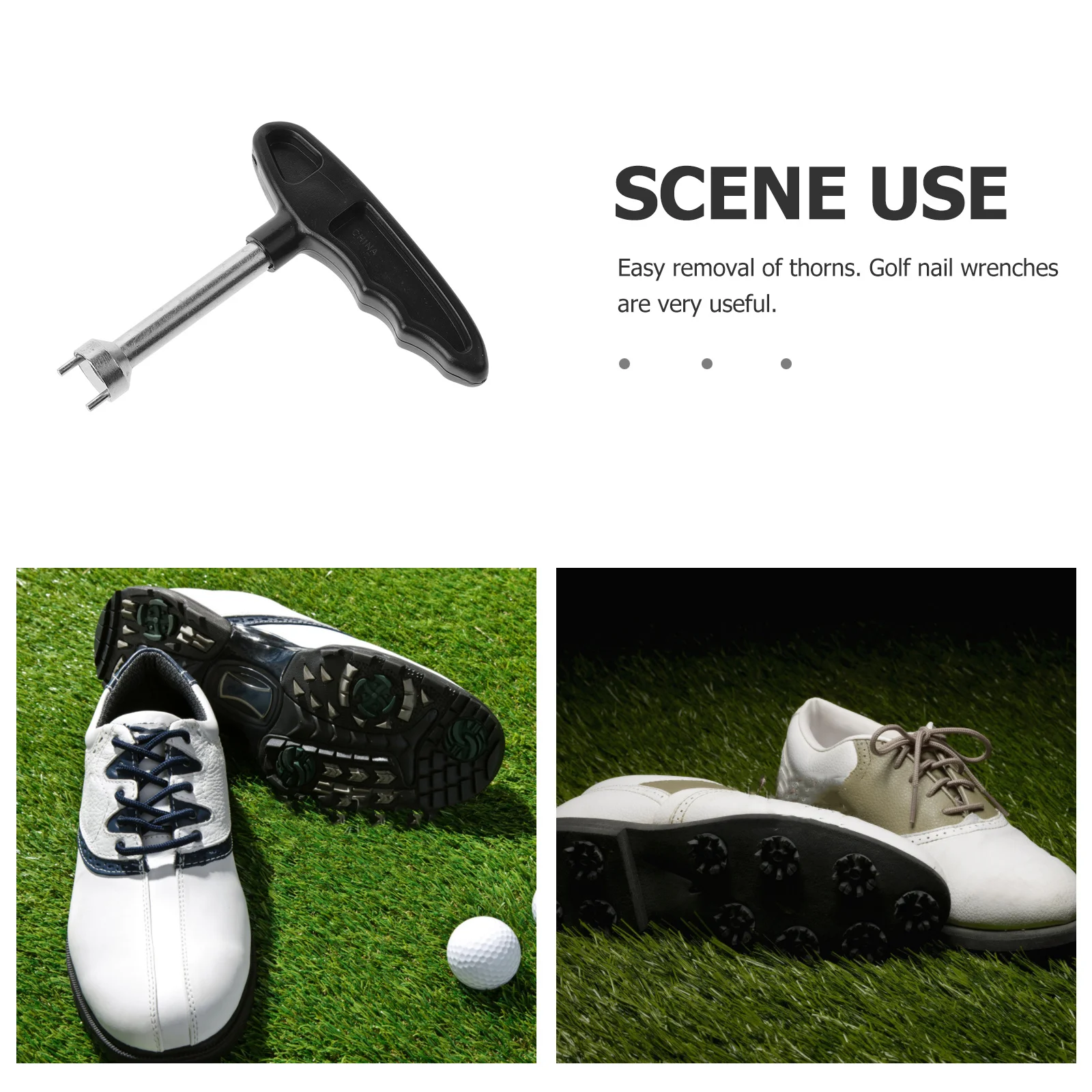 

Golfs Spike Wrench T-Handle Non-Slip Grip Remove Install Metal Plastic Cleats Nail Remover Golfing Tool Golfs Shoes Supplies