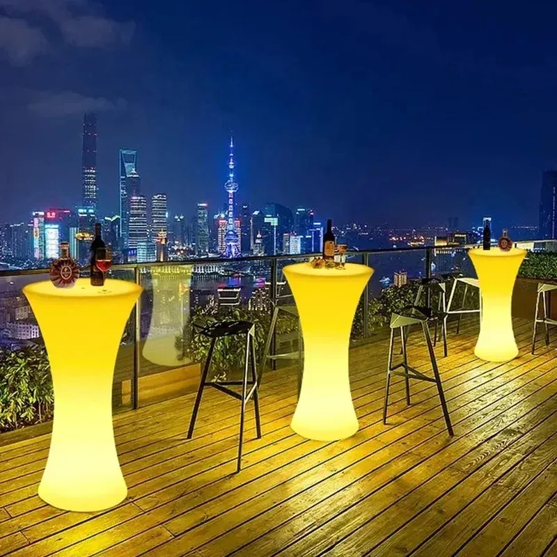 Luminous High Bar Table For Outdoor Party Exhibition Nightclub Balcony Events