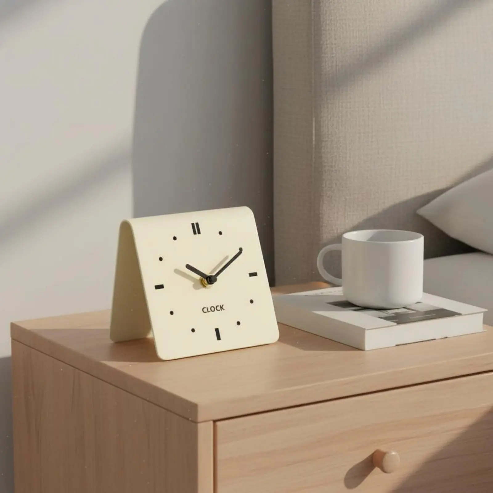 Modern Bedside Clock Decorative Small Square Table Clock Home Decor Small Timepiece Easy to Read for Students
