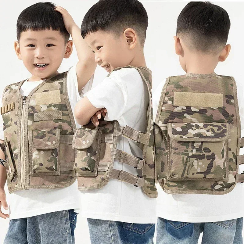 Kids Camouflage Uniform for Boy Special Forces Combat Tactical Vest Girls  Cosplay Training Soldier Clothes