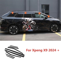 Car Style Accessories Side Window Deflector Visor Weather Shield Cover Sun Rain Eyebrow Screen Shelter Trim For Xpeng X9 2024 +