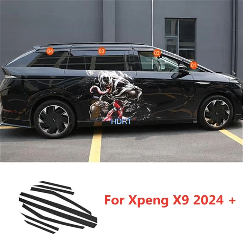 Car Style Accessories Side Window Deflector Visor Weather Shield Cover Sun Rain Eyebrow Screen Shelter Trim For Xpeng X9 2024 +