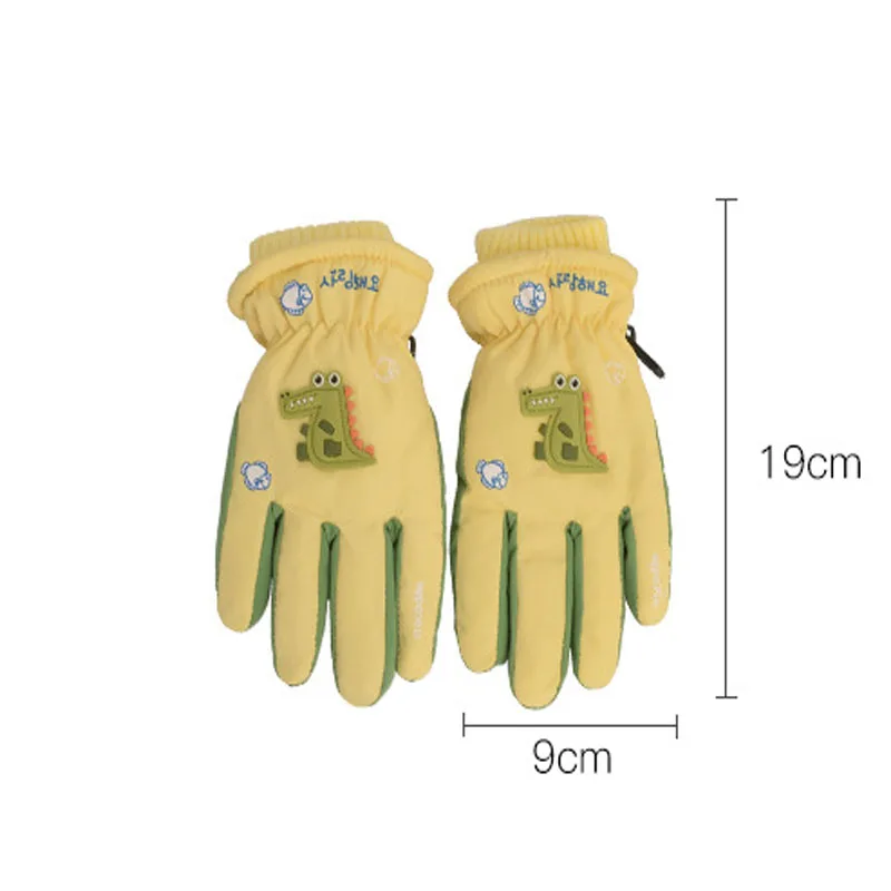 Outdoor Winter New Children Ski Gloves Sports Skiing Snowboarding Guantes Windproof Plush Waterproof Thickened Mittens Girl Boy