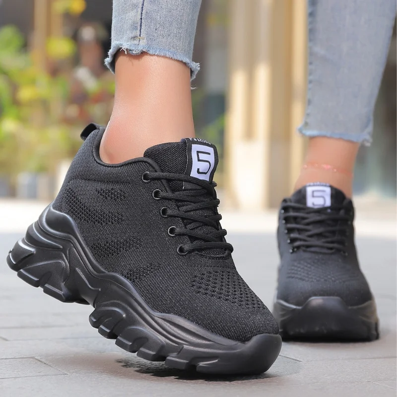 

2026 Women's Spring Mesh Sneakers Fashion Thick soled Running Shoes Casual Comfortable Dad Shoes