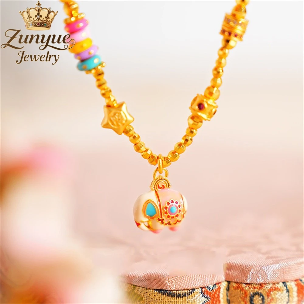 

Sand Gold Enamel Five-Pointed Star Rainbow Elephant Bracelet Luxury Quality Jewelry Fashion Jewelry Exquisite Charms Elegant