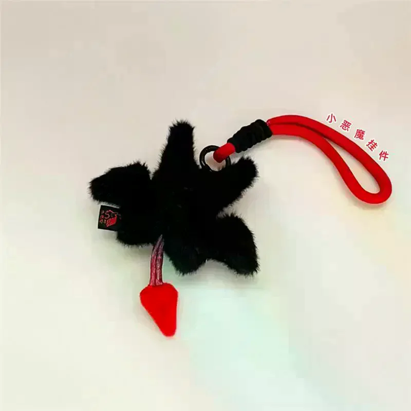 Halloween Bat Little Devil Plush Doll Toy Keychain Lanyard Bag Pendant Backpack Hanging Ornament Keyring Girl Birthday Gift Cute